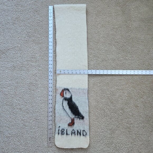 NWOT Icelandic Wool Puffin Scarf Bird Iceland - Picture 2 of 10